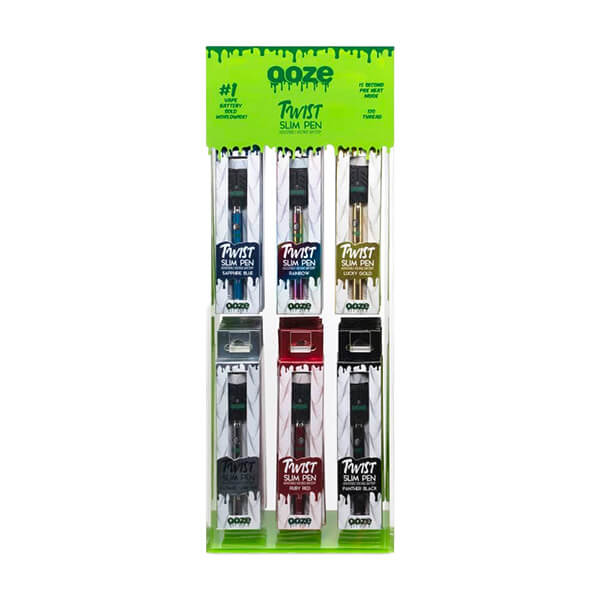 Ooze Slim Pen TWIST 510 Battery 320mAh plus Smart USB - 48pc Display