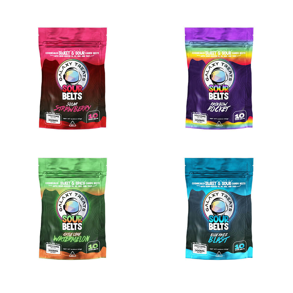 Galaxy Treats Sour Belts - 3000mg 10ct Pouch