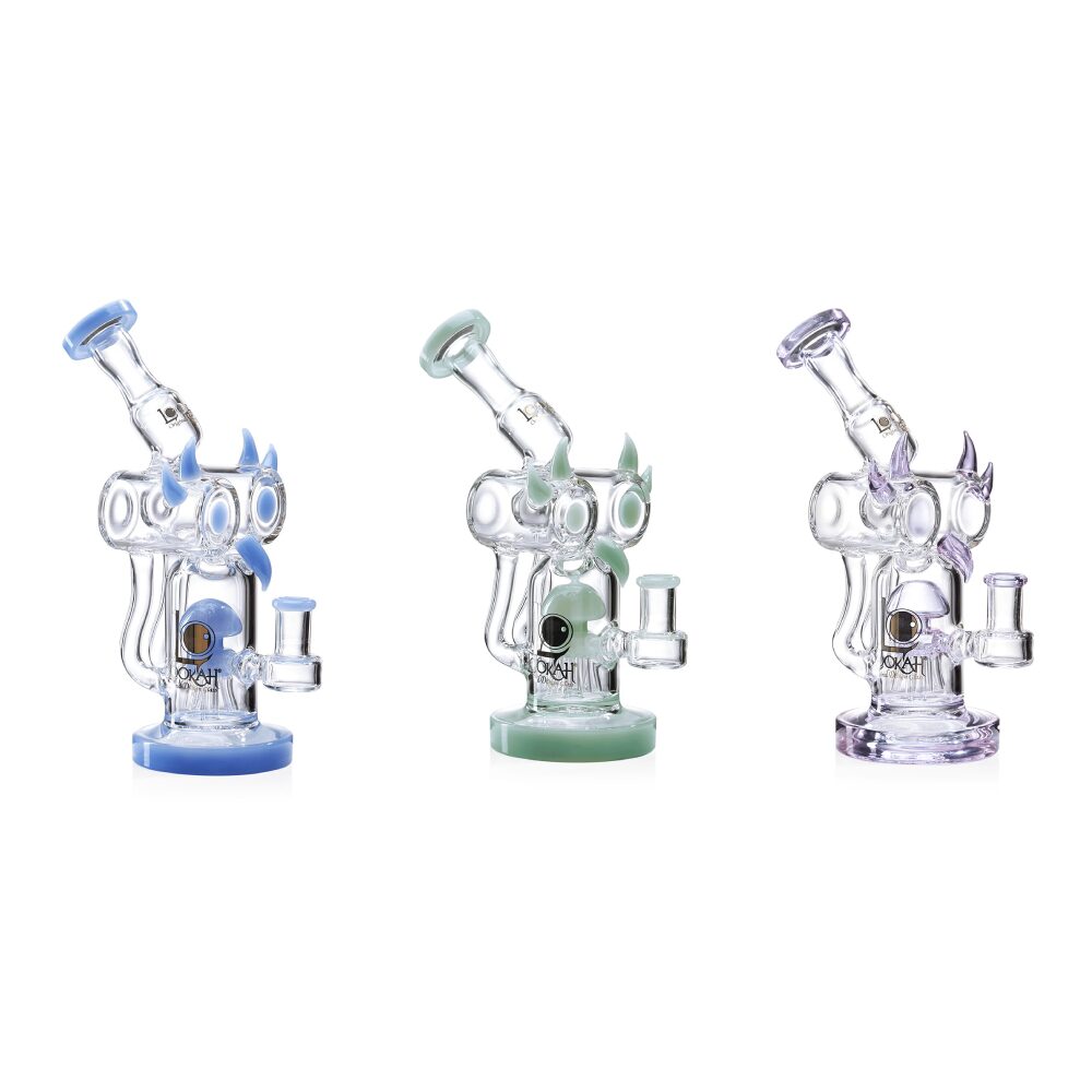 Lookah - Dab Rig 10” Recycler Percolator Fantasy Bird Water Pipe - WPC1009