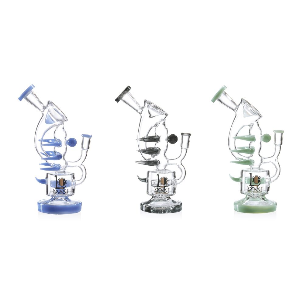 Lookah - Dab Rig 11 in Recycler Double Chamber Spur Water Pipe - WPC1010