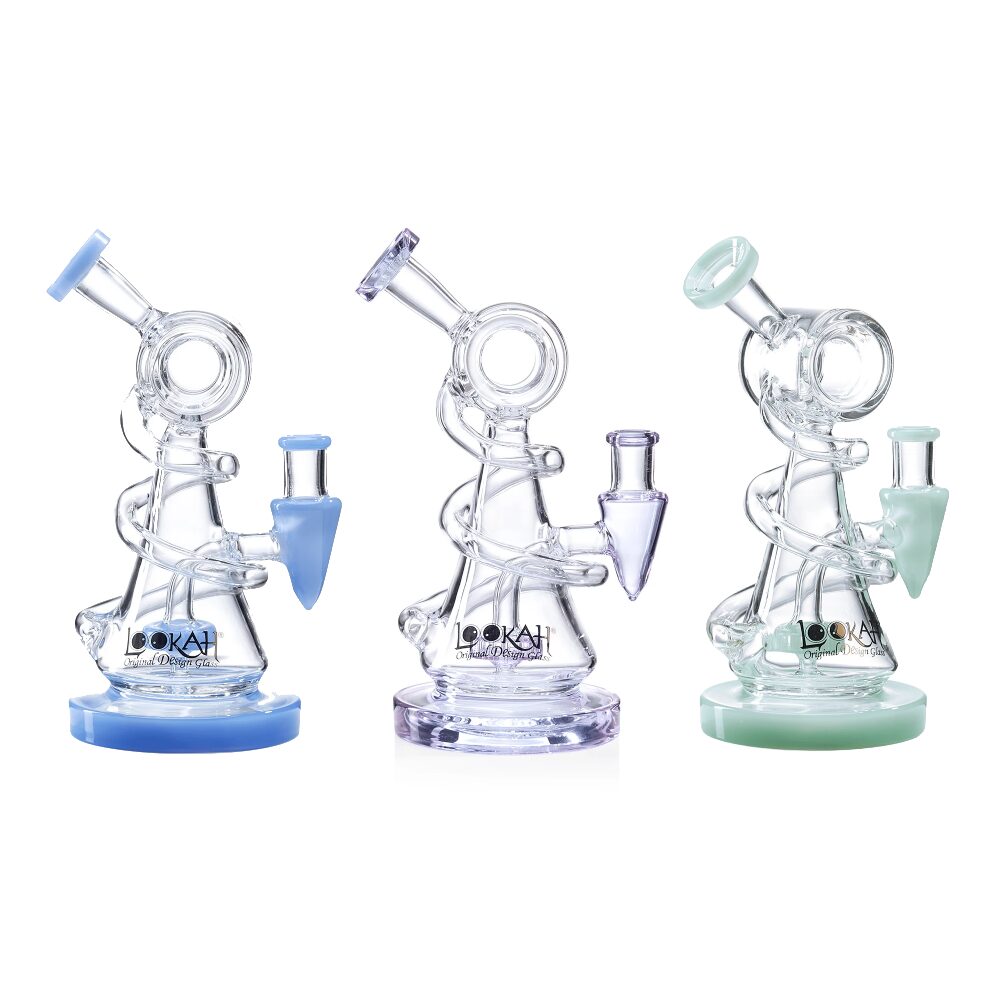 Lookah - Dab Rig 9 in Mini Recycler Spiral Beaker Water Pipe - WPC1017