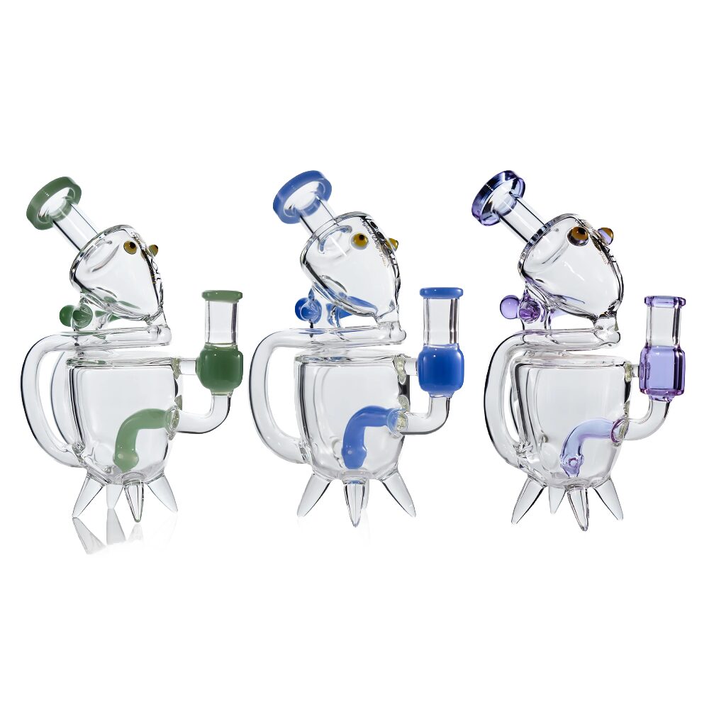 Lookah - Dab Rig 8 in Recycler Cute Alien Glass Water Pipe - WPC2022