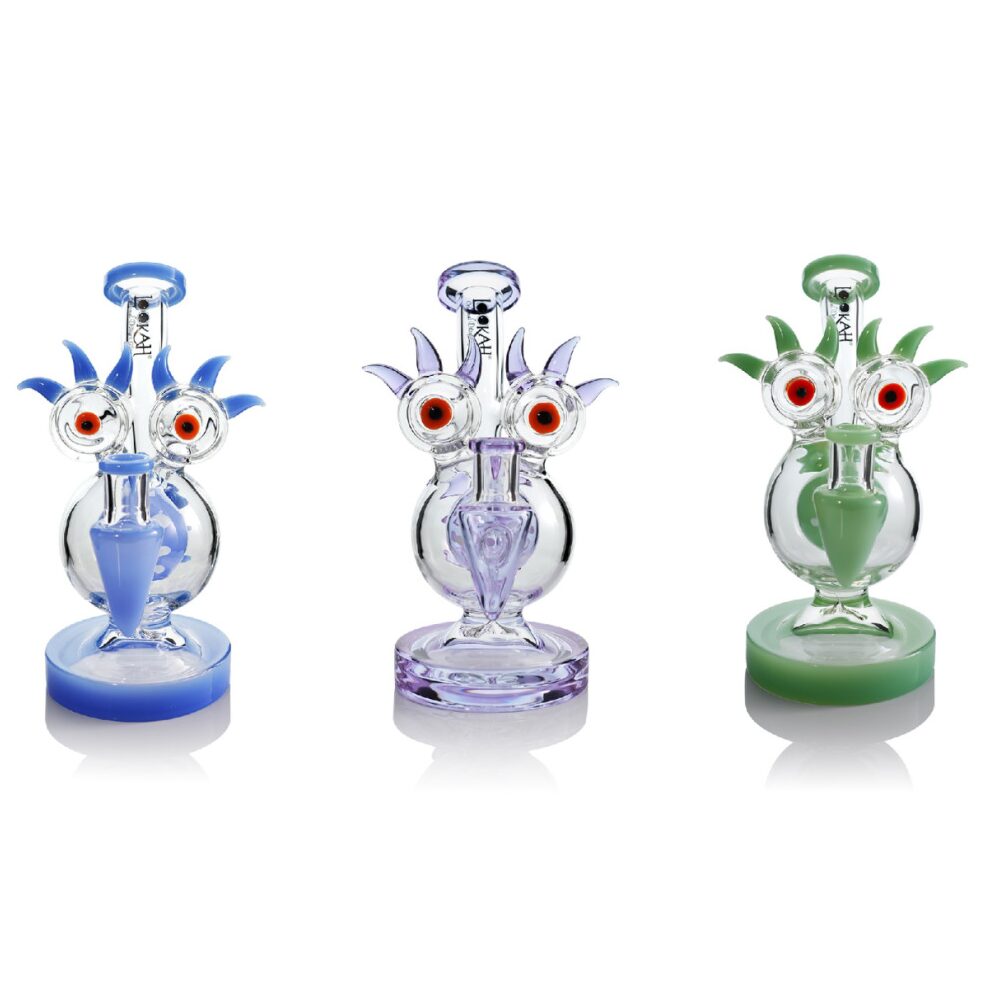 Lookah - Dab Rig 8” Mini Sparkling Red Eyes Alien Water Pipe - WPC2031