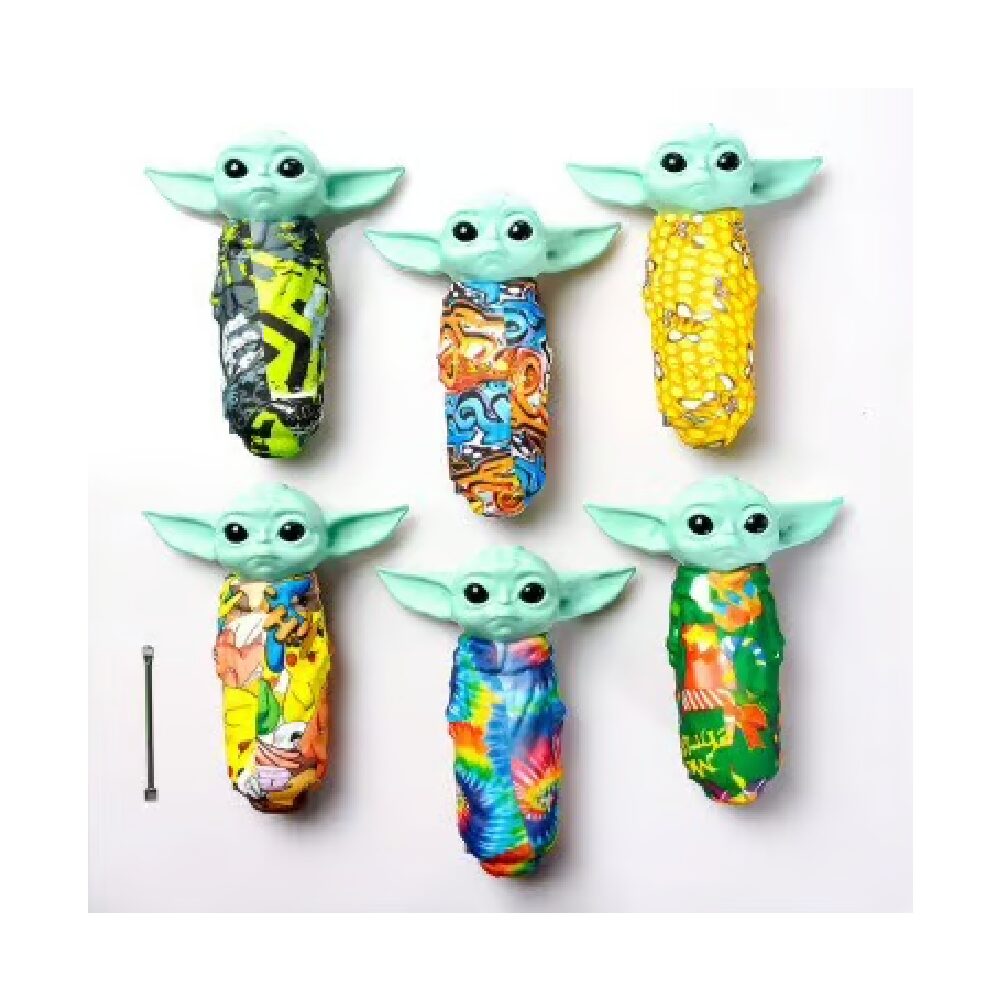 Non branded - Hand Pipe- 5-Pack SHP13 Baby Yoda Design Silicone Hand Pipe - SAS