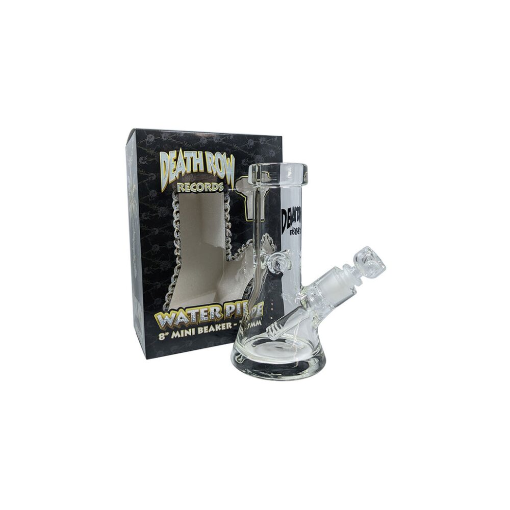 Death Row Records (Water Pipe) DRWP0009 Mini Beaker 8" 7mm Thick Glass with 14mm Bowl