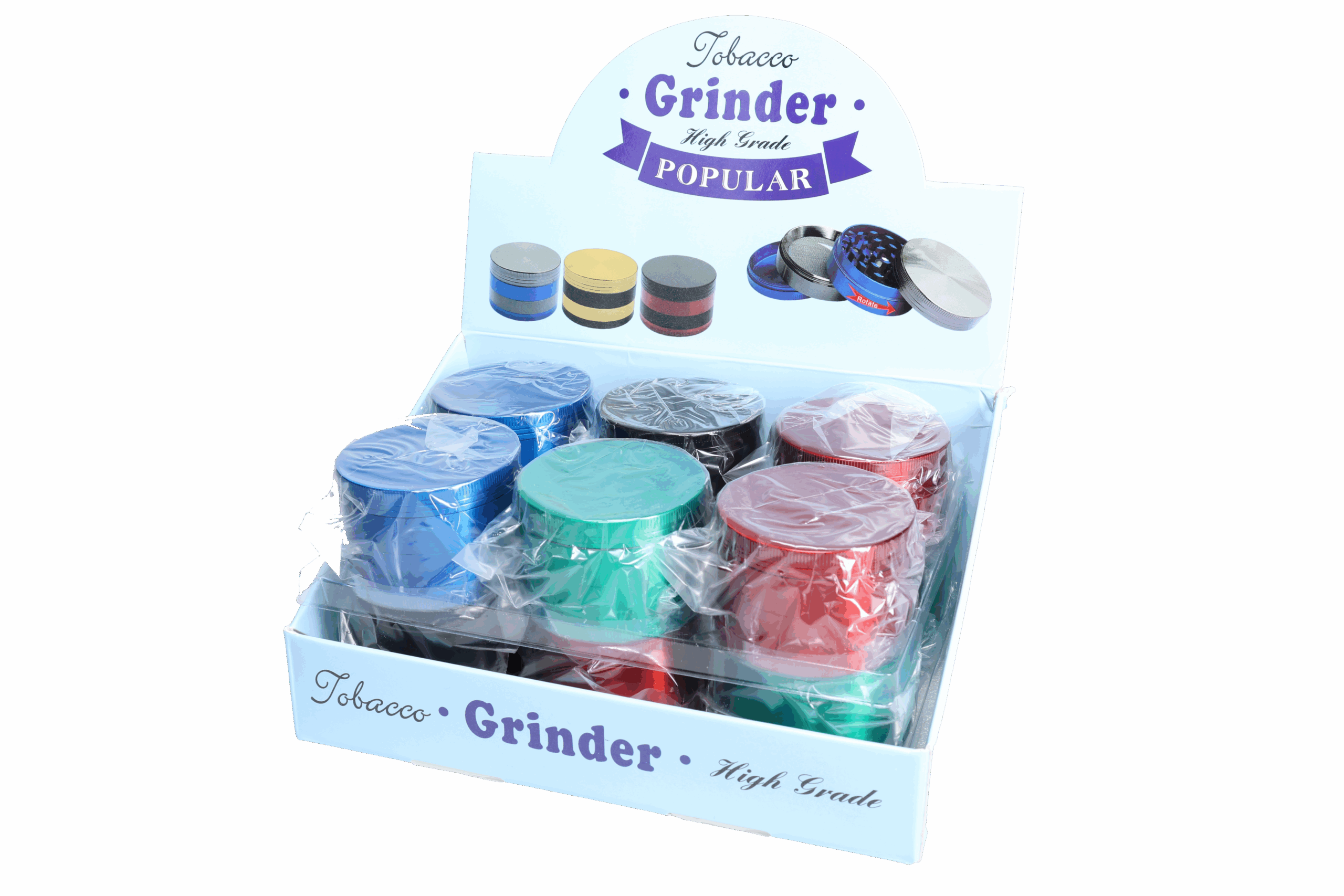 Non branded (DISPLY 12pc)(Grinder)(Metal) GR12 2.4" 4-Part