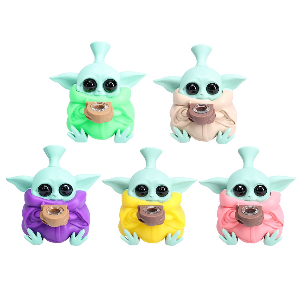 Non branded (Hand Pipe)(1-Pack) SHP12 Baby Yoda Silicone Hand Pipe