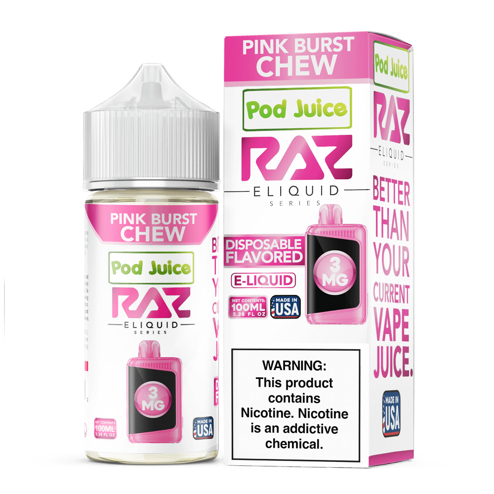 Pod Juice plus RAZ Disposables Collab E-Liquid 100mL - Freebase - MOQ 5 - Image 15