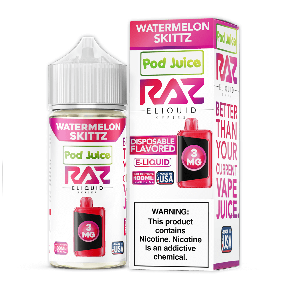 Pod Juice plus RAZ Disposables Collab E-Liquid 100mL - Freebase - MOQ 5 - Image 27