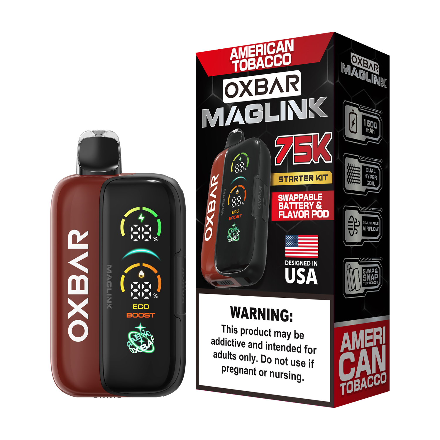 Oxbar Maglink Starter Kit (Dispo) (75000Puff)(30mL) Nixodine - MOQ 5 - Image 2