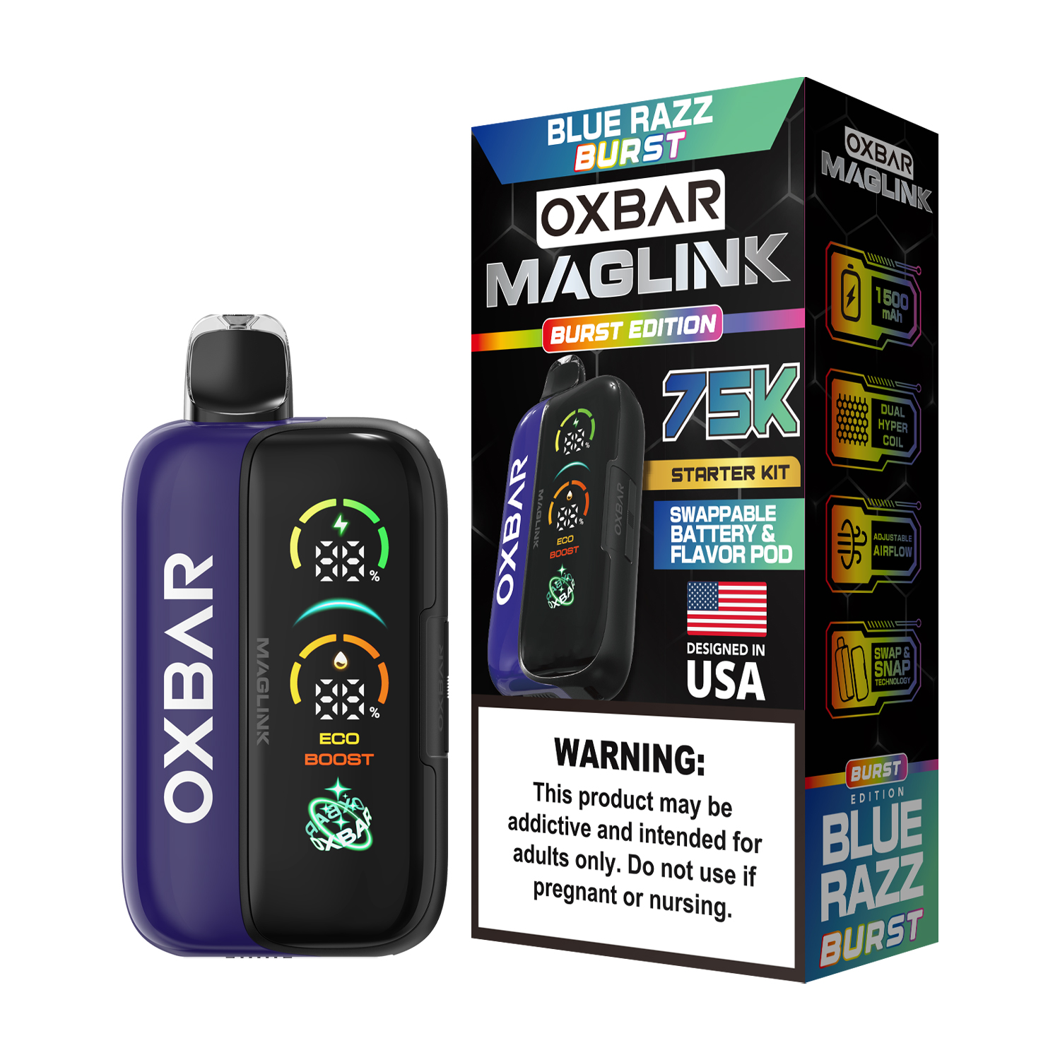 Oxbar Maglink Starter Kit (Dispo) (75000Puff)(30mL) Nixodine - MOQ 5 - Image 4