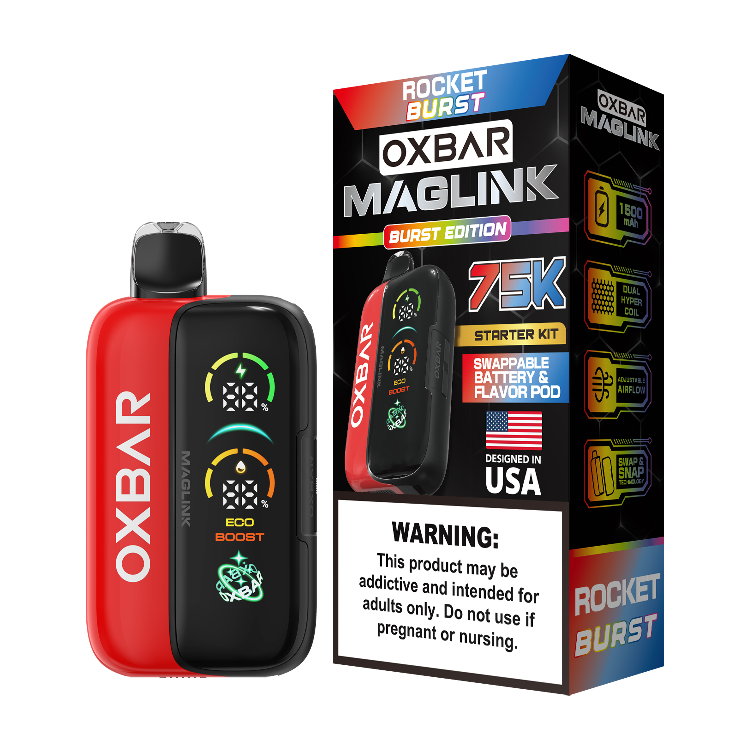 Oxbar Maglink Starter Kit (Dispo) (75000Puff)(30mL) Nixodine - MOQ 5 - Image 10